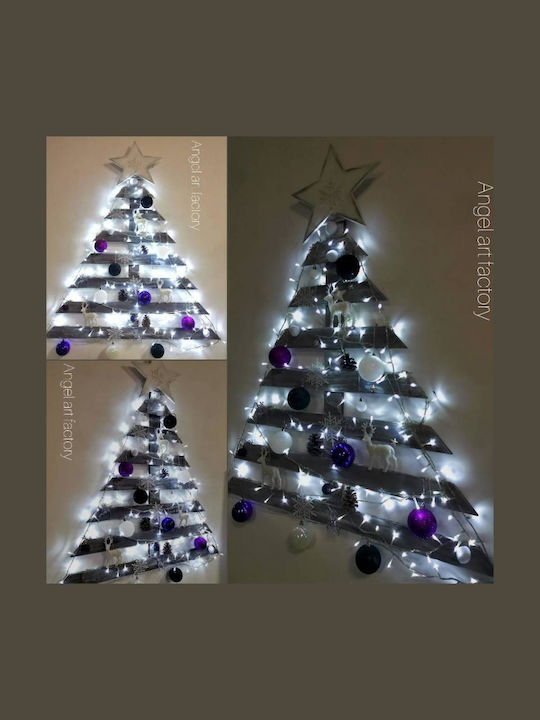 Christmas Decorative Wood Tree Electric White