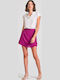Women's Linen Skirt-Shorts High-waisted GRAPE