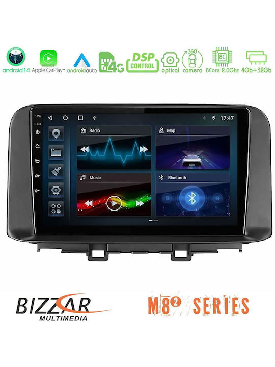 Bizzar Car Audio System for Hyundai Kona 2018-2023 (Bluetooth/USB/WiFi/GPS/Apple-Carplay/Android-Auto) with Touch Screen 10"