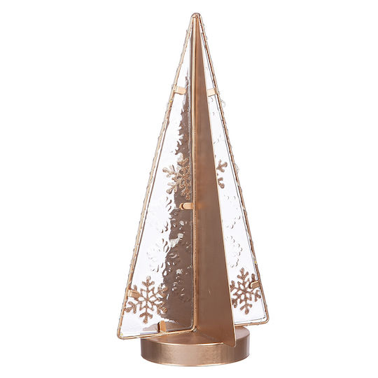 Christmas Decorative Illuminated Glass Tree 15cm Adorned