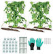 Set 2 Spaliere Castraveți Plante Cățărătoare 90 X 140 Cm Pliabil 24 X Cleme de Fixare