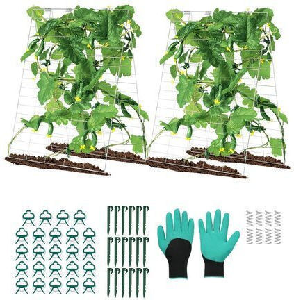 Set 2 Spaliere Castraveți Plante Cățărătoare 90 X 140 Cm Pliabil 24 X Cleme de Fixare Set 2 Spaliere Castraveți Plante Cățărătoare 90 X 140 Cm Pliabil 24 X Cleme de Fixare