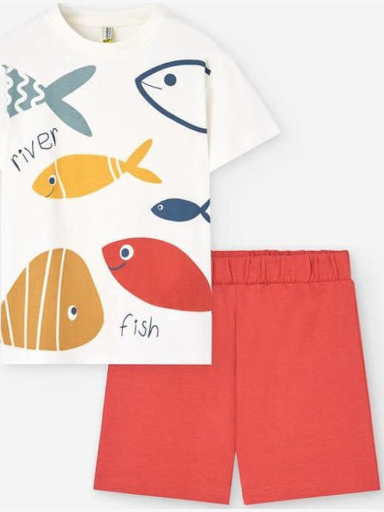 Kids' Set with Shorts Summer 2pcs Light Red