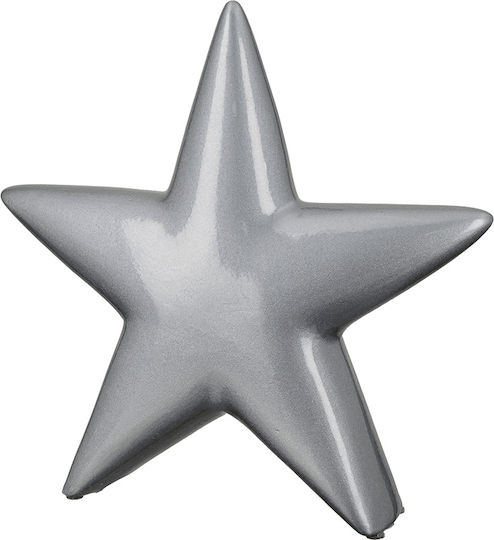 ArteLibre Weihnachtlicher Dekorativer Schreibtisch Stern Keramik Silber 22x4x23cm 1Stück