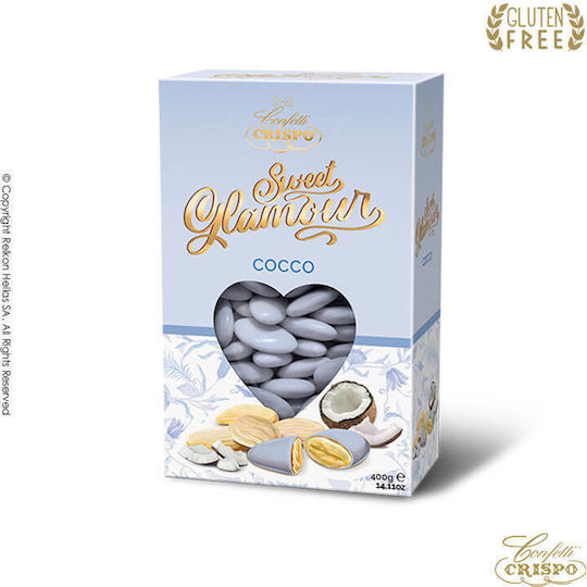 Relkon Κουφέτα Αμυγδάλου Sweet Glamour σε Σχήμα Βότσαλο με Γεύση Καρύδα Γαλάζιο 400gr