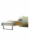 Kids Bed Classic Semi Double Beige for Mattress 110x190cm