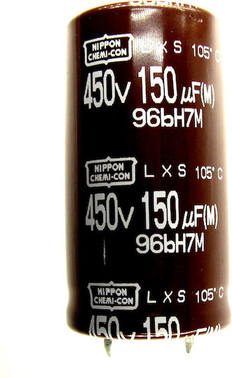 150μf 450v Snap-in Capacitor Nippon Chemicon Ø22x40 Mm Ls:10mm 5000h @ 105°c 150uf 450v
