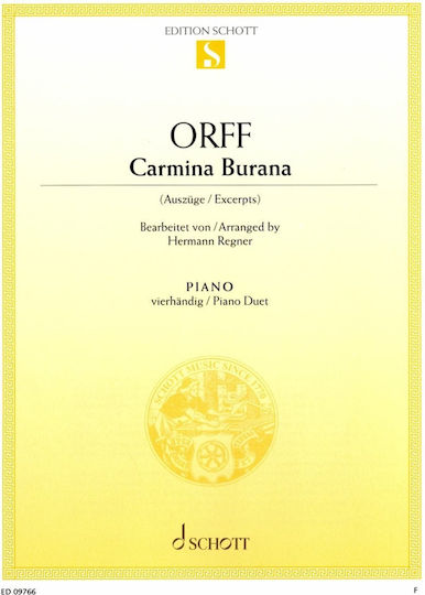 Schott Söhne Orff Carl Carmina Burana Bearbeitung Klavierduett