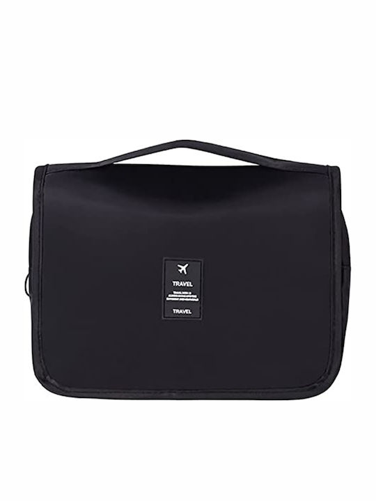 Travel Cosmetic Bag Tecos 3 Compartments Dimensions 23*18.5*8.5 Centimeters Hook Black