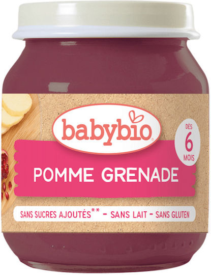 Babybio Φρουτόκρεμα με Γεύση Μήλο & Ρόδι 130gr για 6+ Μηνών