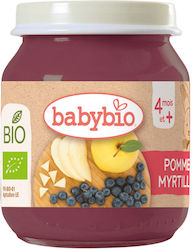 Babybio Piure de fructe cu Gust de Măr & Afine pentru 4+ Luni 130gr