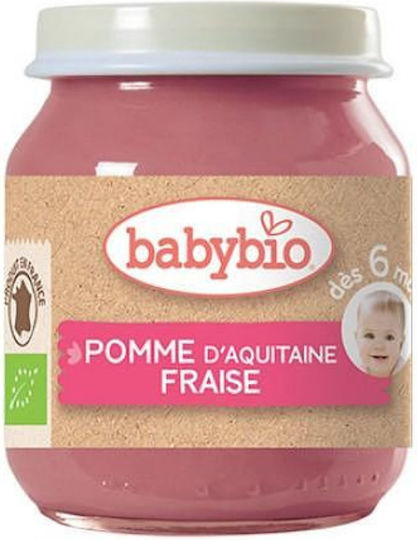 Babybio Φρουτόκρεμα με Γεύση Μήλο - Φράουλα & Μύρτιλο 130gr για 6+ Μηνών