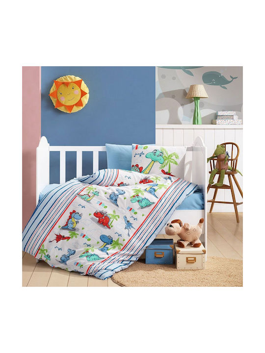 L'Εssentiel Maison Set Copertă de Pătuț cu Față de Pernă Blue 100x150cm.