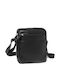 Leder Herrentasche Schulter / Crossbody Schwarz