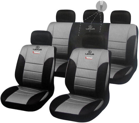 Takeposition Set Huse Auto 9buc Piele sintetica Gri / Negru
