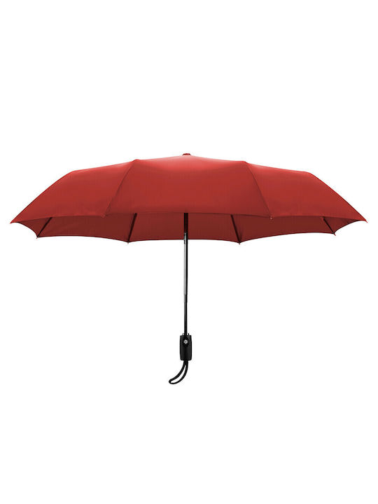 Lampa Compact Top Αντιανεμική Αυτόματη Ομπρέλα Βροχής Σπαστή Μπορντό