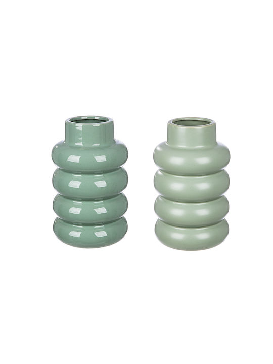 ArteLibre Decorative Vase Green 15x15x24cm