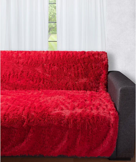 Silk Fashion 5336 Fur Armchair Throw 145x195cm Red