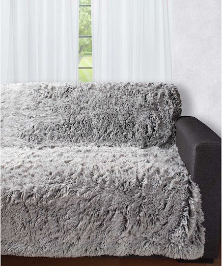 Silk Fashion 5336 Ριχτάρι Πολυθρόνας Γούνινο 145x195εκ. Δίχρωμο/μαύρη Βάση