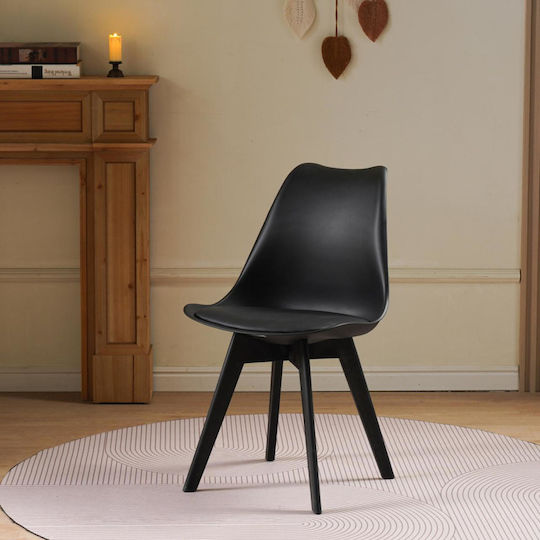 Καρέκλα Τραπεζαρίας Gaston I 53.5x48.5x81.5εκ. Μαύρη