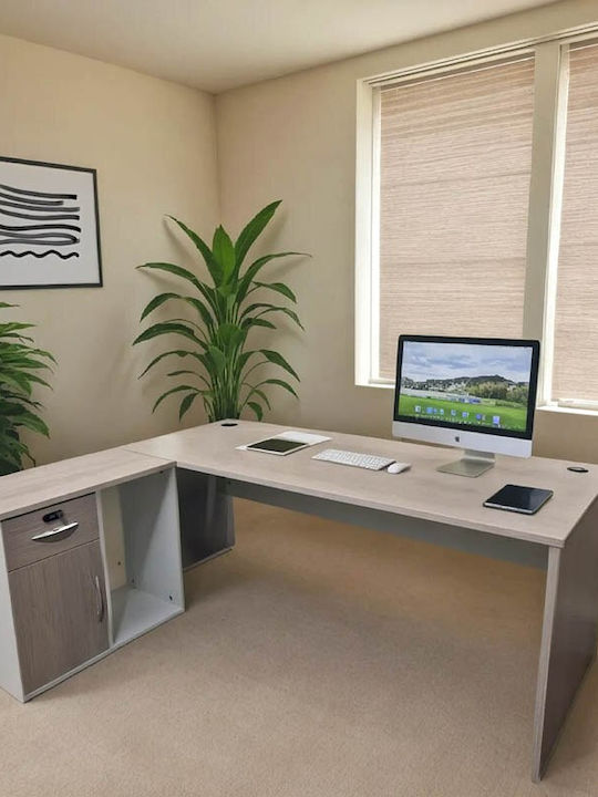 Ecke Professionelles Büro Armadi Holz Gray-white 140x70x75cm