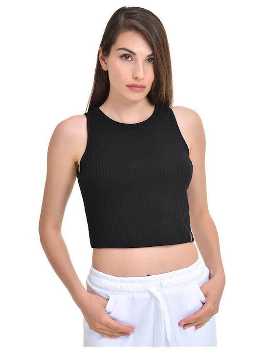 Γυναικείο Crop Top Αμάνικο Μαύρη