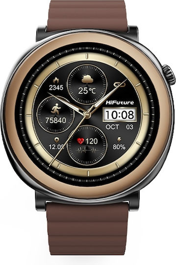 HiFuture Aurora Smartwatch με Παλμογράφο (Καφέ)
