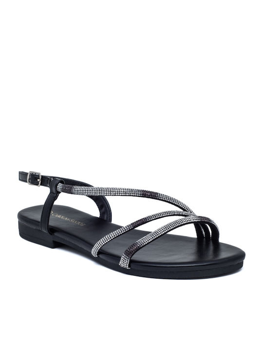 Women's Flat Sandals in Black Color