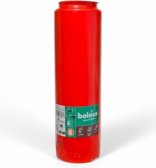 Vegetable Dedication Candle Bolsius 8 Days Red 6.6 X 21.6 cm
