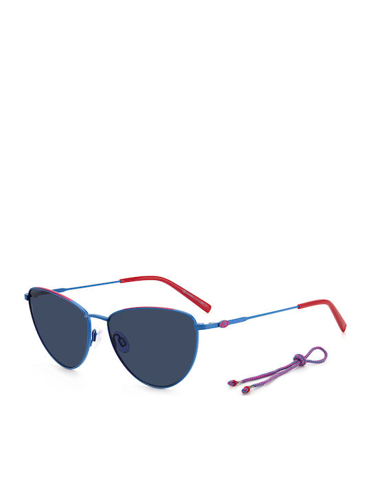 Missoni Women's Sunglasses with Blue Metal Frame and Blue Lens