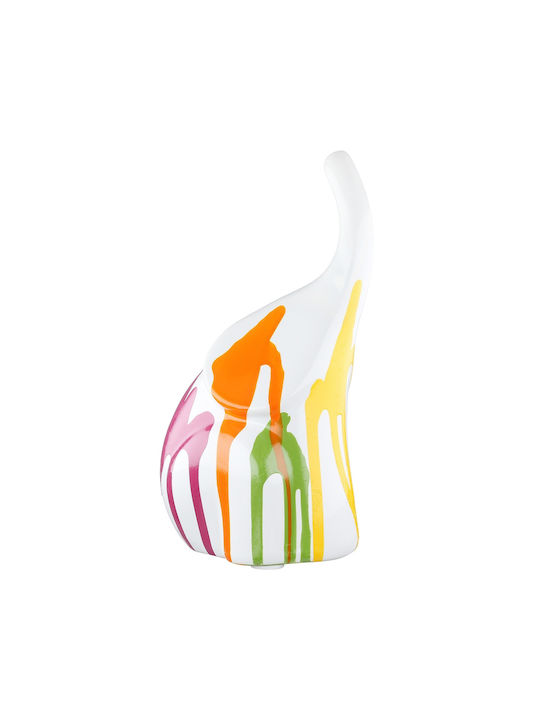 ArteLibre Set of Decorative Elephants made of Ceramic Colori 11.5x8x19cm 15pcs