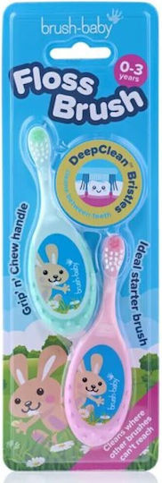 Brush Baby Set Baby-Zahnbürsten für 0m+ 2Stücke Bunte