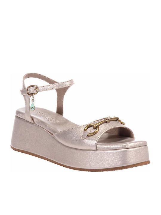 Komis & Komis Women's Leather Platform Shoes Beige