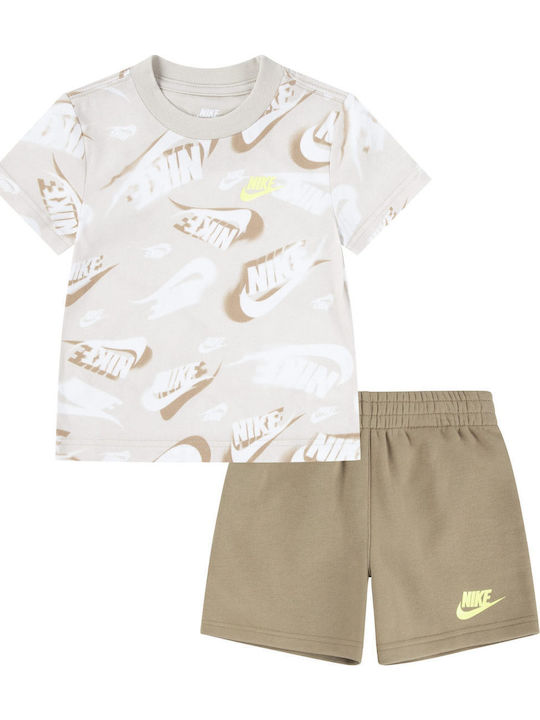 Nike Παιδικό Σετ με Σορτς Καλοκαιρινό 2τμχ Μπεζ...