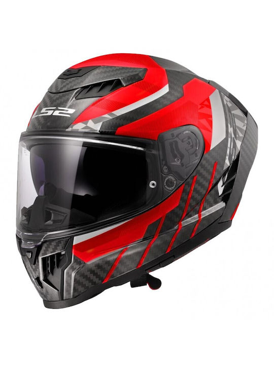 LS2 Dragon FF807 Subic Matt Red Cască Moto Față întreagă ECE 22.06