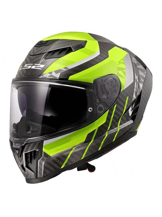 LS2 Dragon FF807 Trax Gloss H-V Yellow Motorcyc...