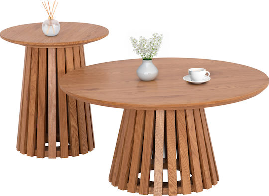 Rund Beistelltisch Talbert Holz Natural Wood 2Stück B43xT43xH45cm
