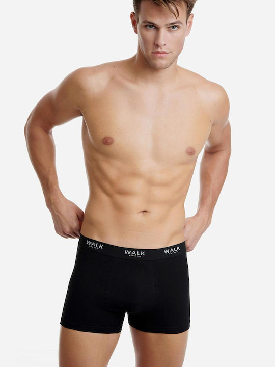 Walk Ανδρικά Μποξεράκια Μαύρο 2Pack