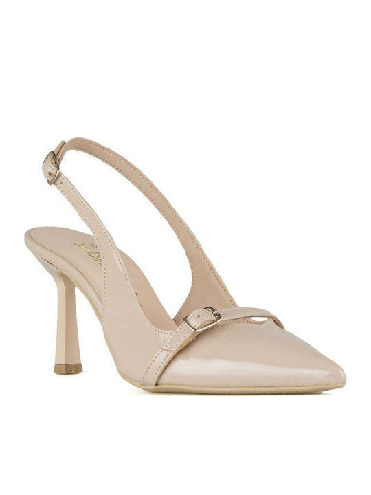 Silia D Pointed Toe Pink Heels with Strap
