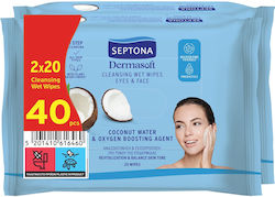 Septona Dermasoft Coconut Water & Oxygen Tücher Wasserfestes Make-up Entferner 40Stück Septona Dermasoft Coconut Water & Oxygen Tücher Wasserfestes Make-up Entferner 40Stück