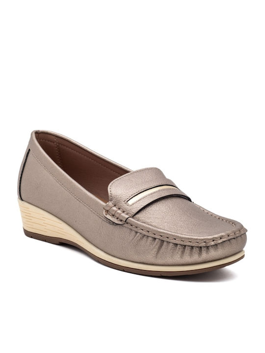 Women's Moccasins in Gold Color