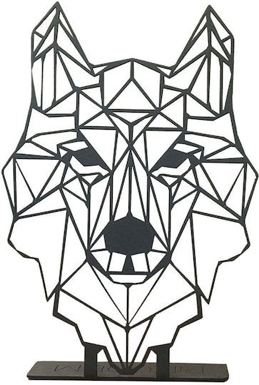 Διακοσμητικό Επιτραπέζιο Wolf 522pir1104 20x30cm Black Aberto Design Μέταλλο