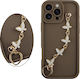 Volte-Tel Butterflies Strap Back Cover Silicone with Strap Brown (iPhone 16 Pro Max)
