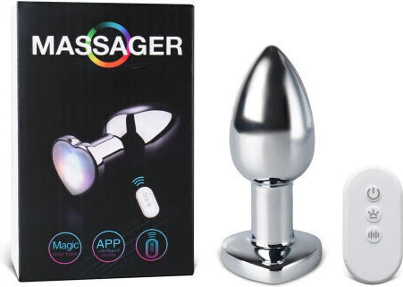 Anal Plug with Wireless Functionality and Vibration Silver 5cm