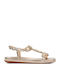 Women's Flat Sandals in Beige Color