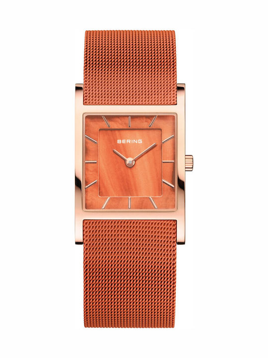 Bering Time Classic Womens Watch 26mm Battery with Orange Stainless Steel Bracelet