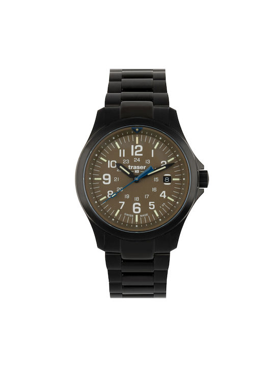 Traser Men's Watch Battery with Black Metal Bra...