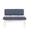 Vina Two-Seater Couch Blue-White 110x40x85 cm