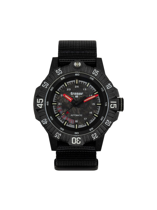 Traser Herrenuhr Batterie mit Schwarz Stoffarmband