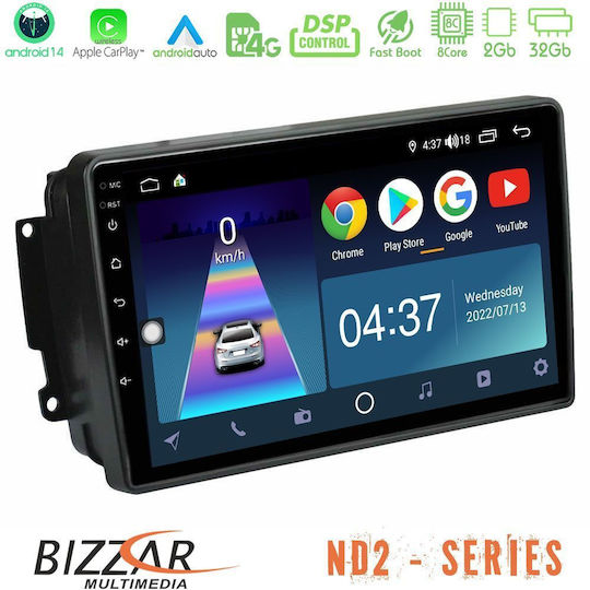 Bizzar Автомобилна Аудио Система (Блутут/USB/WiFi/GPS/Apple-Carplay/Android-Auto) с Тъчскрийн 9"